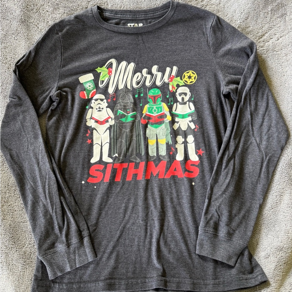 Star Wars Kids L 'Merry Sithmas' Long Sleeve Tee for Christmas Holiday